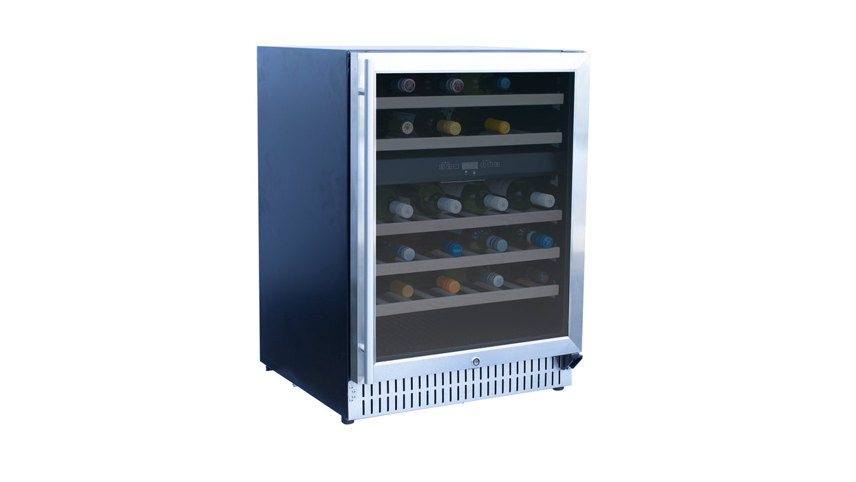 TrueFlame 24" 5.3 Cu. Ft. Outdoor Rated Dual Zone Wine Cooler - TF-RFR-24WD