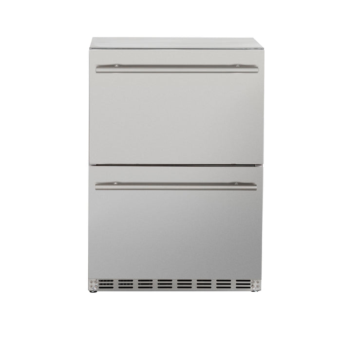TrueFlame 24" 5.1 Cu. Ft. Deluxe Outdoor Rated 2-Drawer Refrigerator - TF-RFR-24DR2-A