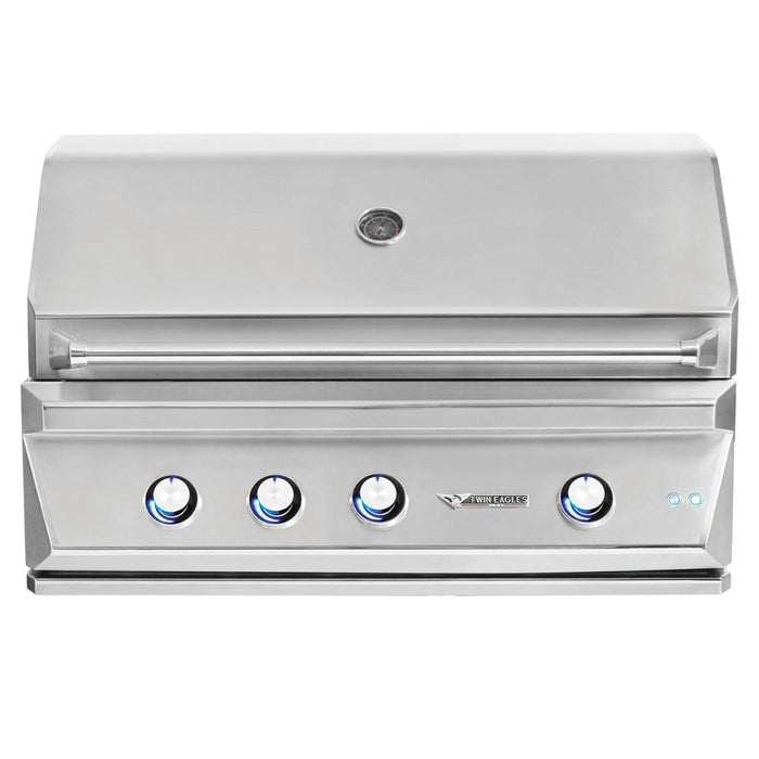 Twin Eagles 36-Inch 3-Burner Built-In Propane Gas Grill with Sear Zone & Infrared Rotisserie Burner - TEBQ36RS-CL