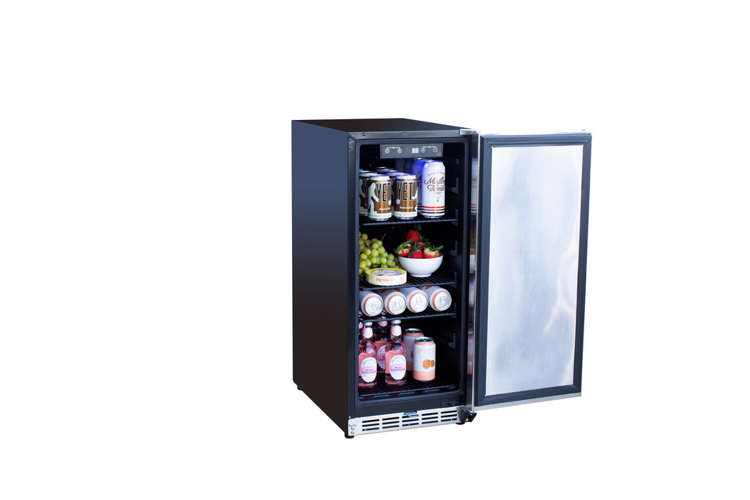 TrueFlame 15" 3.2 Cu. Ft. Outdoor Rated Refrigerator - TF-RFR-15S