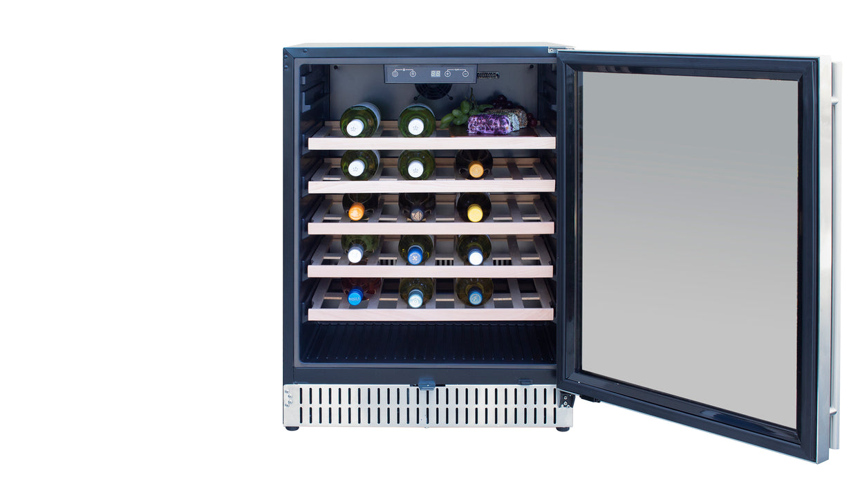 TrueFlame 24" 5.3 Cu. Ft. Outdoor Rated Wine Cooler - TF-RFR-24W