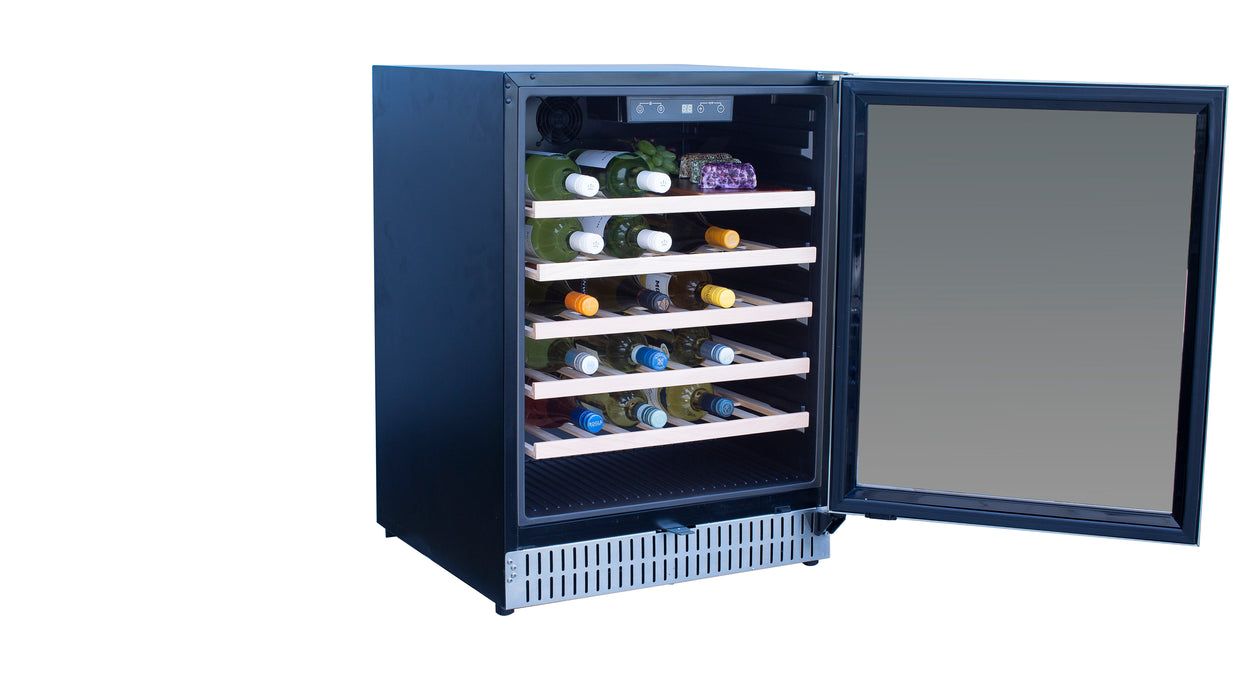 TrueFlame 24" 5.3 Cu. Ft. Outdoor Rated Wine Cooler - TF-RFR-24W