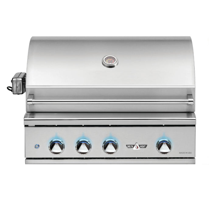 Delta Heat 38-Inch 3-Burner Built-In Propane Gas Grill with Sear Zone & Infrared Rotisserie Burner - DHBQ38RS-DL