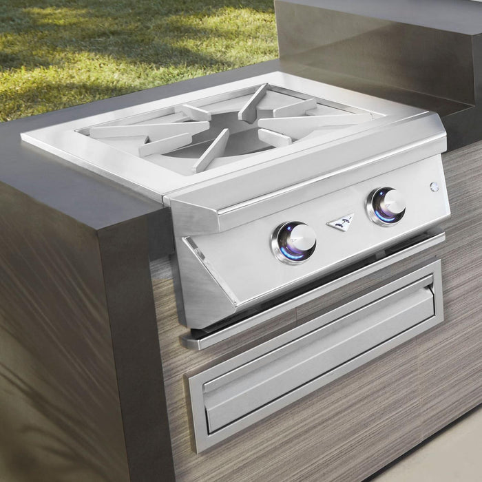 Twin Eagles Built-In Natural Gas Power Burner with Reversible Heavy Duty Grate & Stainless Steel Lid - TEPB24HG-CN