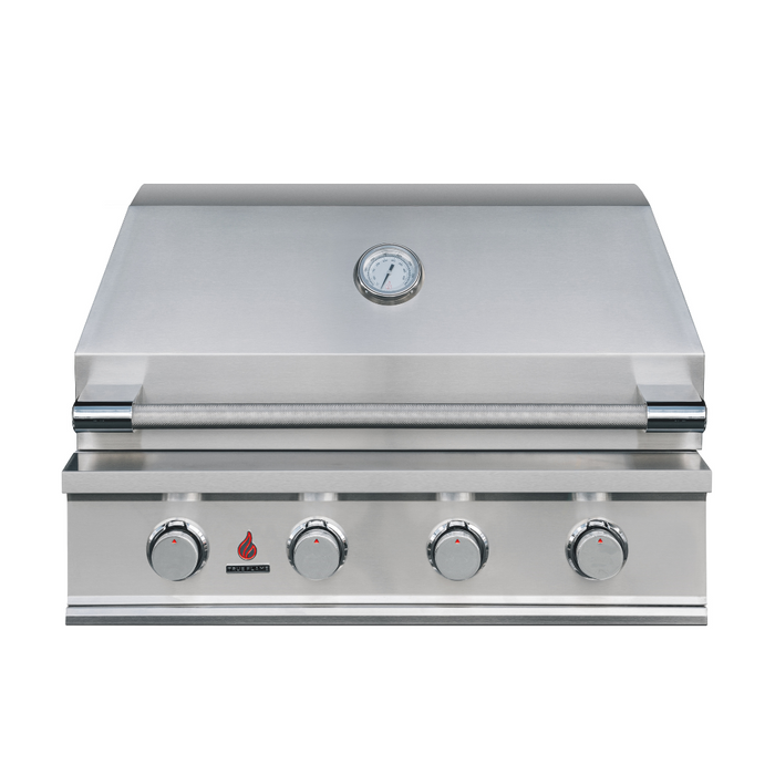 True Flame E Series 32" Stainnless Steel 4-Burner Built-In Natural Gas Grill - TFE32-NG