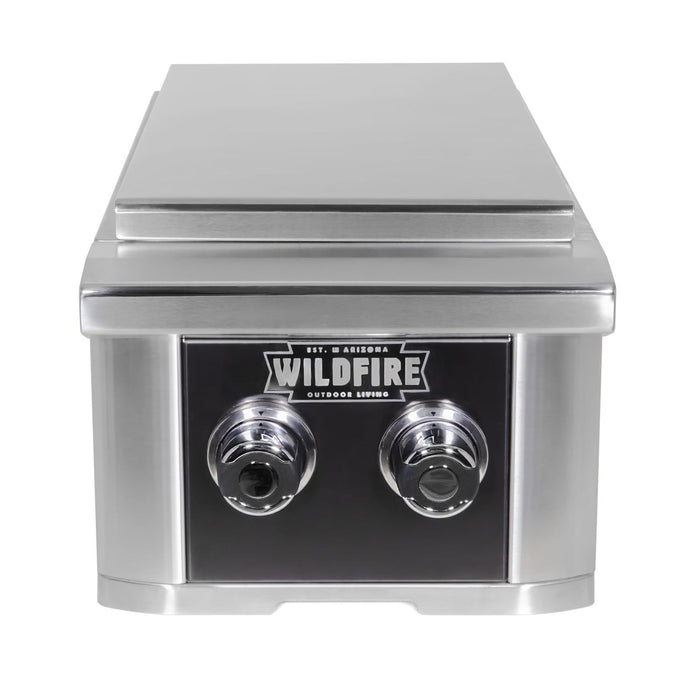 Wildfire Ranch Built-In 304 Stainless Steel Natural Gas Double Side Burner - WF-DBLSBRN-RH-NG