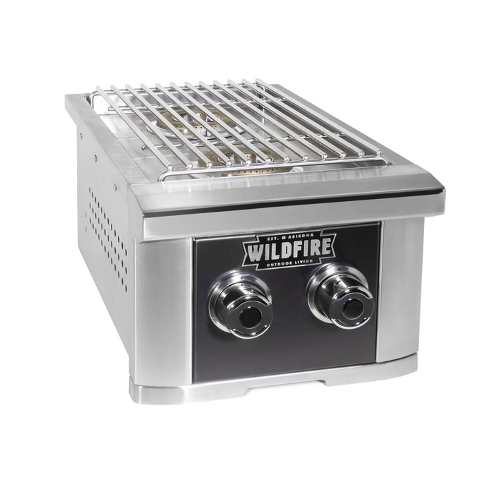 Wildfire Ranch Built-In 304 Stainless Steel Natural Gas Double Side Burner - WF-DBLSBRN-RH-NG