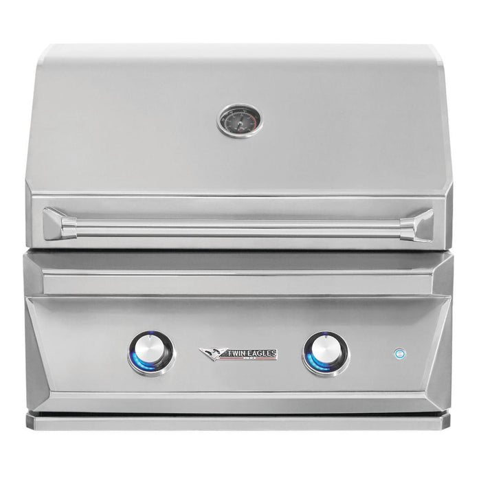 Twin Eagles 30-Inch 2-Burner Built-In Propane Gas Grill with Infrared Rotisserie Burner - TEBQ30R-CL