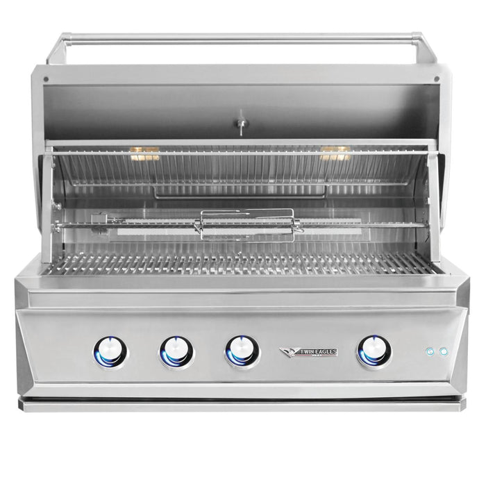 Twin Eagles 36-Inch 3-Burner Built-In Propane Gas Grill with Sear Zone & Infrared Rotisserie Burner - TEBQ36RS-CL