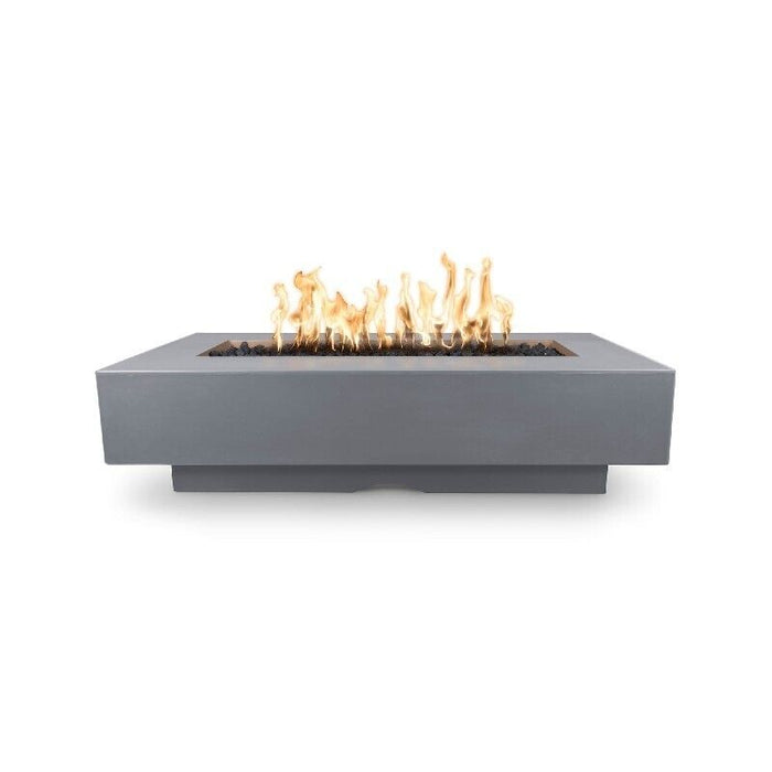 The Outdoor Plus 84" Rectangular Del Mar Fire Pit - GFRC Concrete - Natural Gray - Match Lit - Natural Gas - OPT-DEL8428-NGY-NG