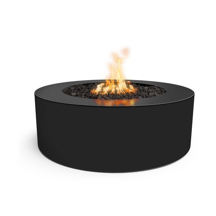 The Outdoor Plus 48" Round Unity Fire Pit - Powder Coated Metal - Silver Vein - Spark Ignition with Flame Sense - Natural Gas - OPT-UNYPC48FSEN-SLV-NG