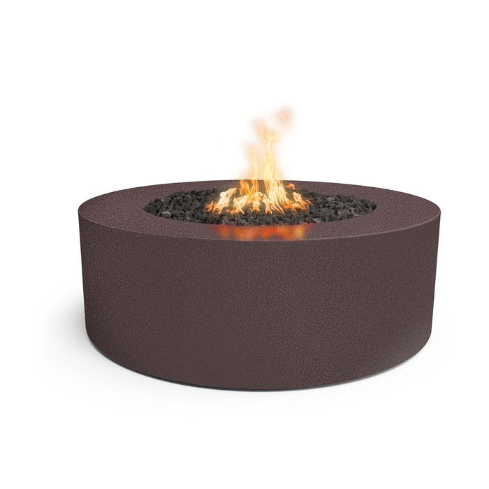 The Outdoor Plus 48" Round Unity Fire Pit - Powder Coated Metal - Silver Vein - Spark Ignition with Flame Sense - Natural Gas - OPT-UNYPC48FSEN-SLV-NG