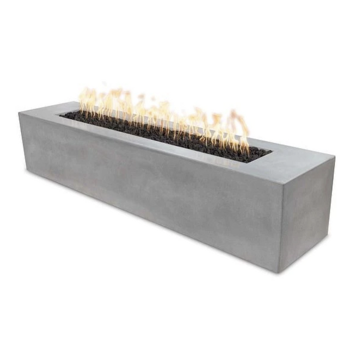 The Outdoor Plus 72" Rectangular Carmen Fire Pit - GFRC Concrete - Natural Gray - Match Lit - Natural Gas - OPT-CRM7224-NGY-NG