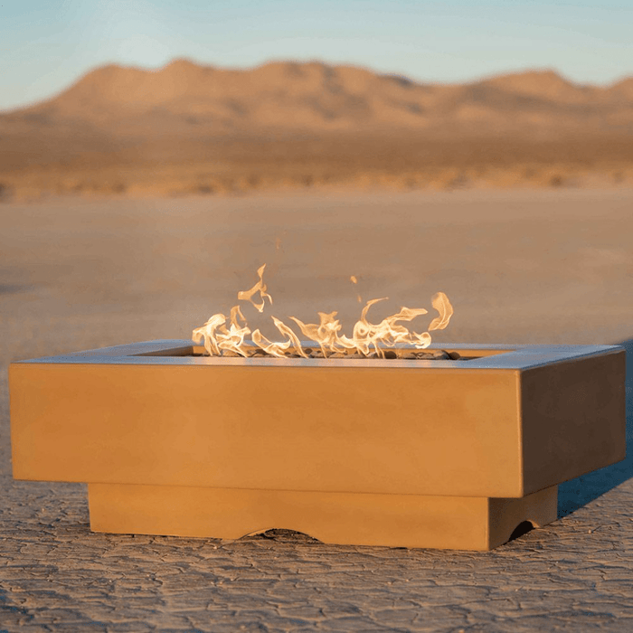 The Outdoor Plus 60" Rectangular Del Mar Fire Pit - GFRC Concrete - Natural Gray - Spark Ignition with Flame Sense - Natural Gas - OPT-DEL6028FSEN-NGY-NG
