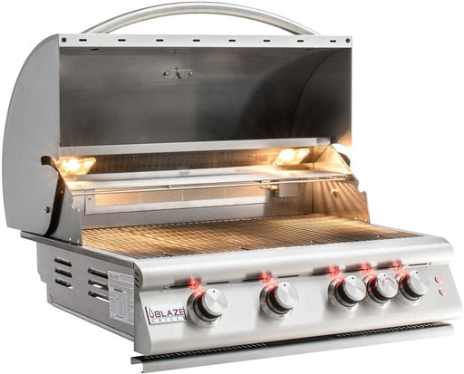 Blaze Premium LTE 32-Inch 4-Burner Built-In Propane Gas Grill With Rear Infrared Burner & Grill Lights - BLZ-4LTE2-LP - Stono Outdoor Living Co