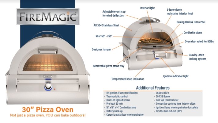 Fire Magic Echelon Diamond Built-In Natural Gas Pizza Oven - 5600 - Stono Outdoor Living Co