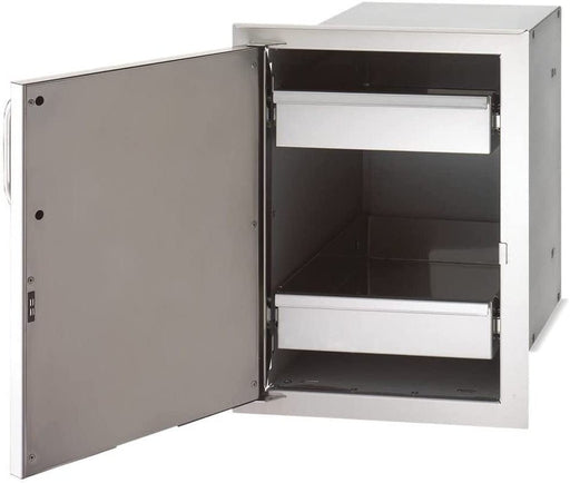 Fire Magic Premium Flush 14-Inch Left-Hinged Enclosed Cabinet Storage With Drawers With Soft Close - 53820SC-L - Stono Outdoor Living Co