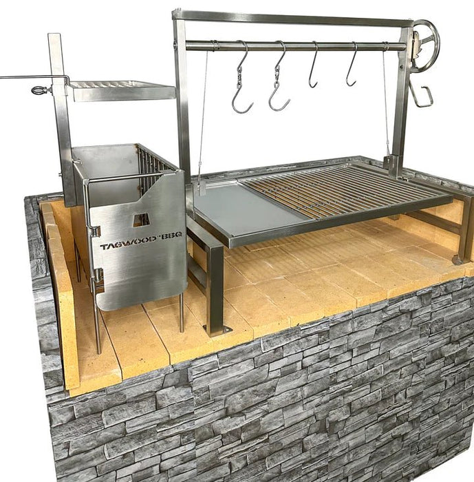Tagwood BBQ Insert Style Argentine Santa Maria Wood Fire & Charcoal Grill - BBQ09SS - Stono Outdoor Living Co