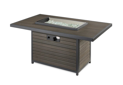 Outdoor Greatroom Company Brooks 50-Inch Rectangular Propane Gas Fire Pit Table with 24-Inch Crystal Fire Burner - BRK-1224-19-K - Stono Outdoor Living Co