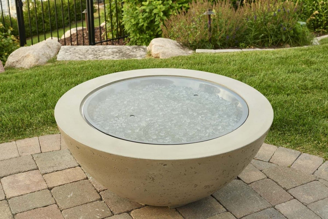 Outdoor Greatroom Company Cove 42-Inch Round Propane Gas Fire Pit Bowl with 30-Inch Crystal Fire Burner - Natural Grey - CV-30 - Stono Outdoor Living Co