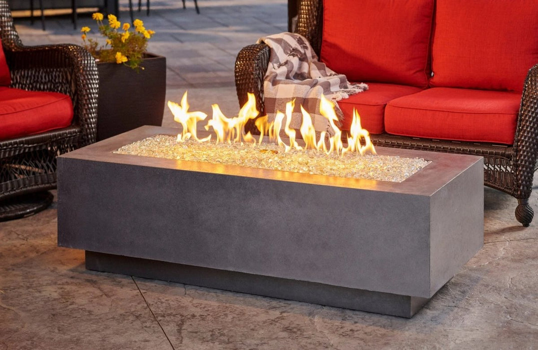 Outdoor Greatroom Company Cove 54-Inch Linear Propane Gas Fire Pit Table with 42-Inch Crystal Fire Burner - Midnight Mist - CV-54MM - Stono Outdoor Living Co