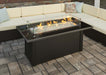 Outdoor Greatroom Company Monte Carlo 59-Inch Linear Propane Gas Fire Pit Table with 42-Inch Crystal Fire Burner- Black - MCR-1242-BLK-K - Stono Outdoor Living Co