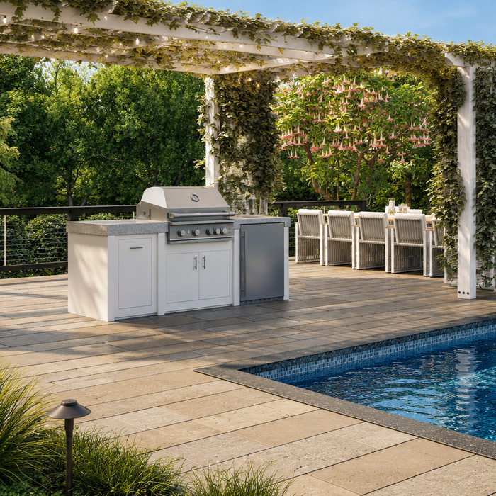 Stono Outdoor Living Kitchens Built for Pool Conditions