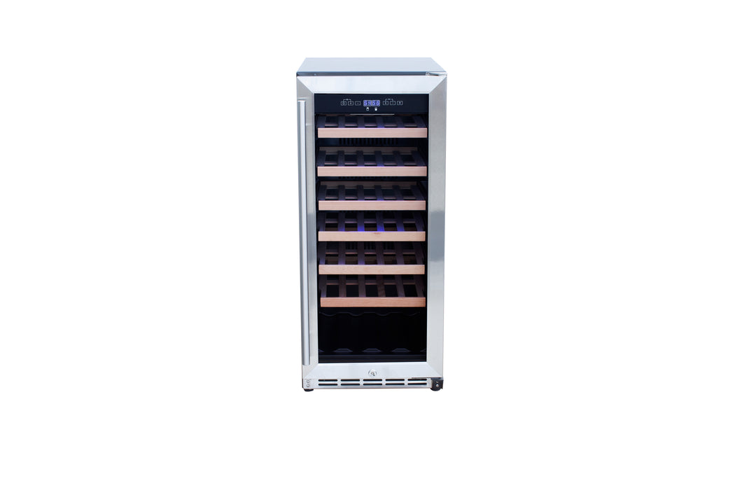 TrueFlame 15" 3.2 Cu. Ft. Outdoor Rated Single Zone Wine Cooler - TF-RFR-15W