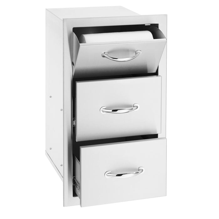 TrueFlame 17" Vertical 2-Drawer & Paper Towel Holder Combo - TF-TDC-17-A