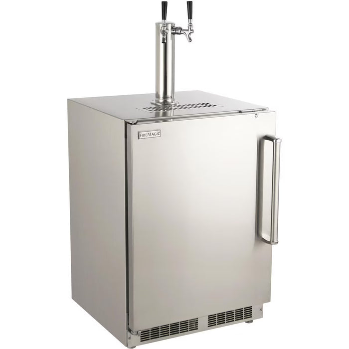 Fire Magic 24-Inch Right Hinge Outdoor Rated Dual Tap Kegerator - 3594-DL