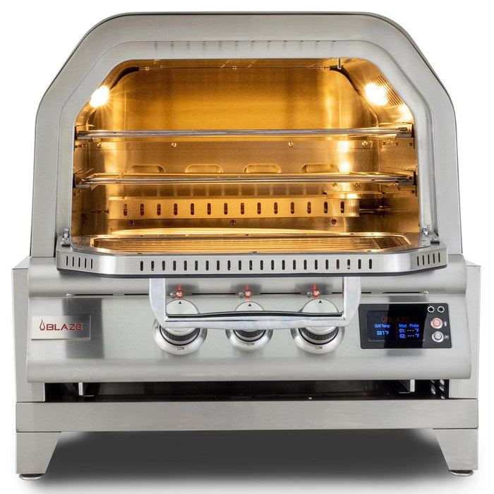 Blaze 26-Inch Countertop Natural Gas Outdoor Oven W/ Rotisserie & Countertop Sleeve - BLZ-26-PZOVN-NG