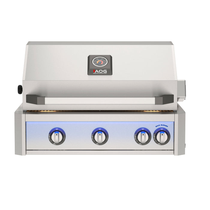 American Outdoor Grill 30” L-Series Built-In Grill w/ Backburner & Rotisserie Kit - AOG30LN