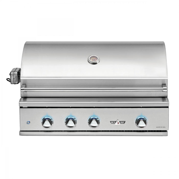 Delta Heat 38-Inch 3-Burner Built-In Natural Gas Grill with Infrared Rotisserie Burner - DHBQ38R-DN