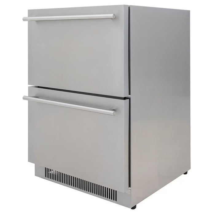 Blaze 23.5-Inch 5.1 Cu. Ft. Outdoor Rated Stainless Steel Double Drawer Refrigerator - BLZ-SSRF-DBDR5.1