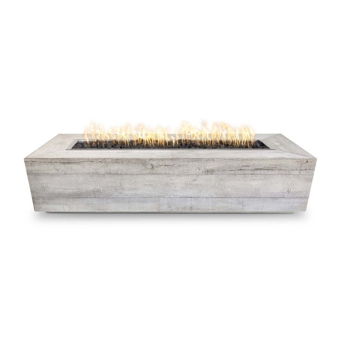 The Outdoor Plus Catalina 72" Ivory Wood Grain Linear Fire Pit With Match Lit Ignition, Propane - OPT-CTL72-IVY-LP