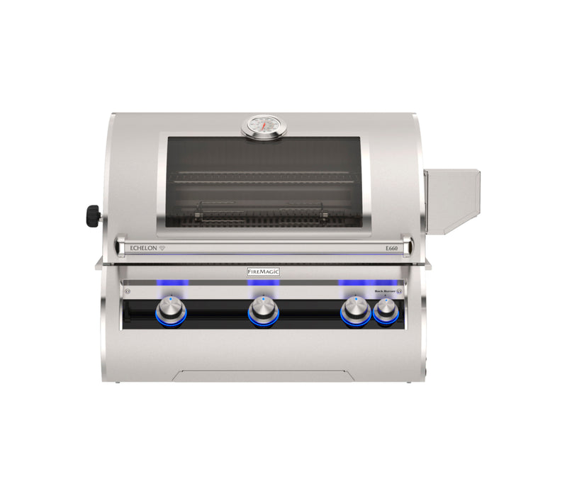Fire Magic 34" Grills, Echelon Diamond E660i Built-In Grills with Analog Thermometer - E660i-9LAP-W