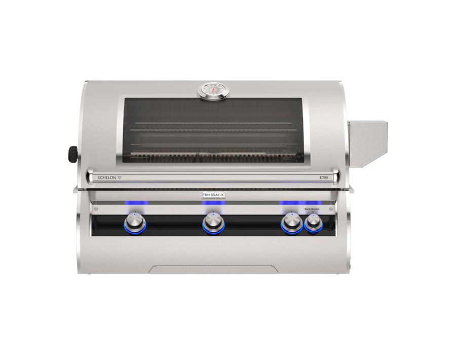 Fire Magic 40" Grills, Echelon Diamond E790i Built-In Grills with Analog Thermometer with Window - E790i-9LAP-W