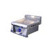 Stono Outdoor Living The Le Griddle Pro Series 40 (OML40P3) by Le Griddle is a stainless steel, 1-burner natural gas griddle with a 3mm flat plate, interior lights, control knob with blue LED light, and vented sides—ideal for home or commercial kitchens.