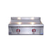 Stono Outdoor Living The Le Griddle Pro Series 75 (OML75P3) is a stainless steel commercial gas griddle with two red knobs, a 3mm flat plate, upper backsplash, and interior lights—ideal for outdoor use. Shown on a white background.