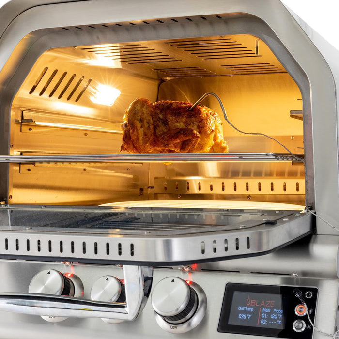 Blaze 26-Inch Countertop Natural Gas Outdoor Oven W/ Rotisserie & Countertop Sleeve - BLZ-26-PZOVN-NG