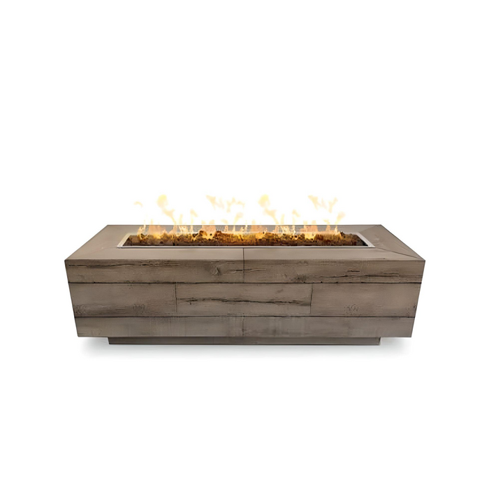 The Outdoor Plus Catalina 72" Ivory Wood Grain Linear Fire Pit With Match Lit Ignition, Propane - OPT-CTL72-IVY-LP