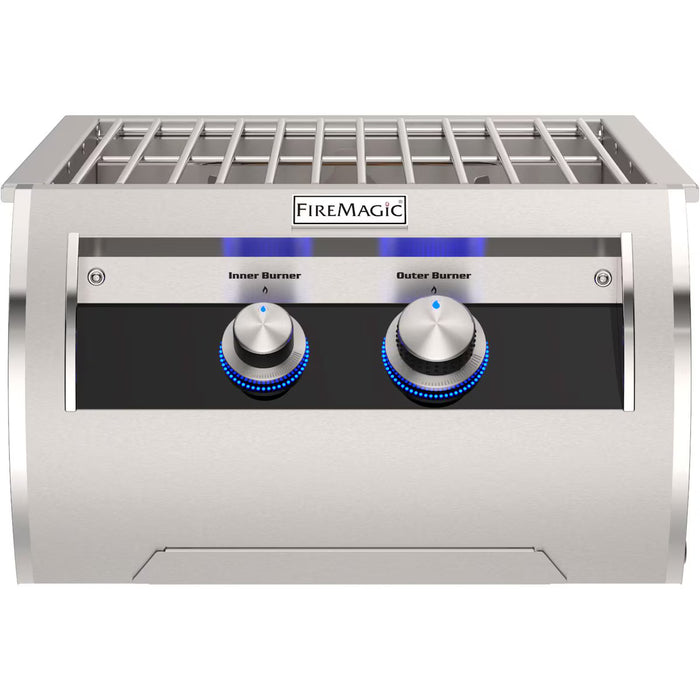 Fire Magic Echelon Diamond Built-In Natural Gas Power Burner w/ Porcelain Cast Iron Grid - 19-6B2P-0