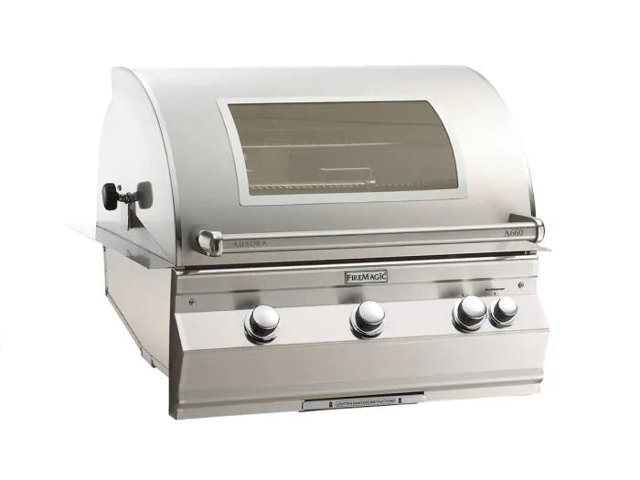Fire Magic 34" Grills, Aurora A660i Built-In Grills with Analog Thermometer - A660i-8LAP-W