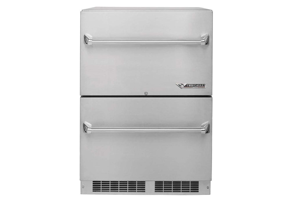 Twin Eagles 24-Inch Outdoor Rated Double Drawer Refrigerator - TERD242-G