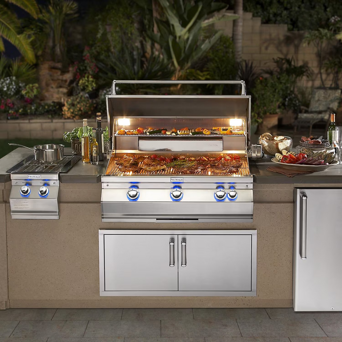 Fire Magic Aurora A790I 36-Inch Built-In Natural Gas Grill With One Infrared Burner, Magic View Window, Rotisserie, And Analog Thermometer - A790I-8LAN-W - Stono Outdoor Living Co