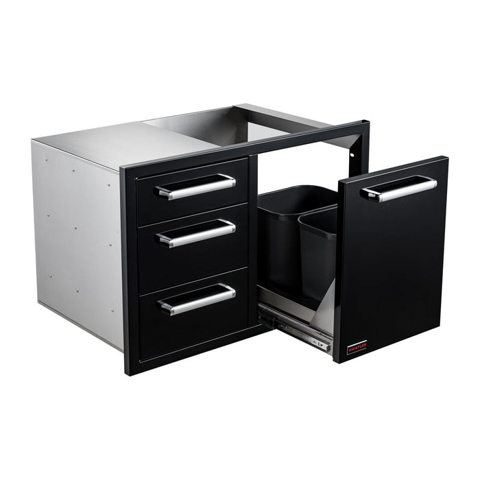 Bonfire Triple Drawer & Trash Can Combo - CBATDT - Empire Outdoor Living