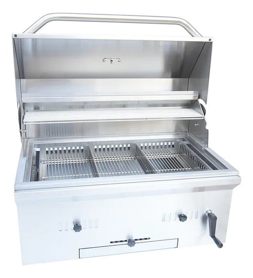 KoKoMo Grills 32" Built in Stainless Steel Charcoal BBQ Gas Grill with Temperature Gauge - KO-CHAR32 - Stono Outdoor Living Co