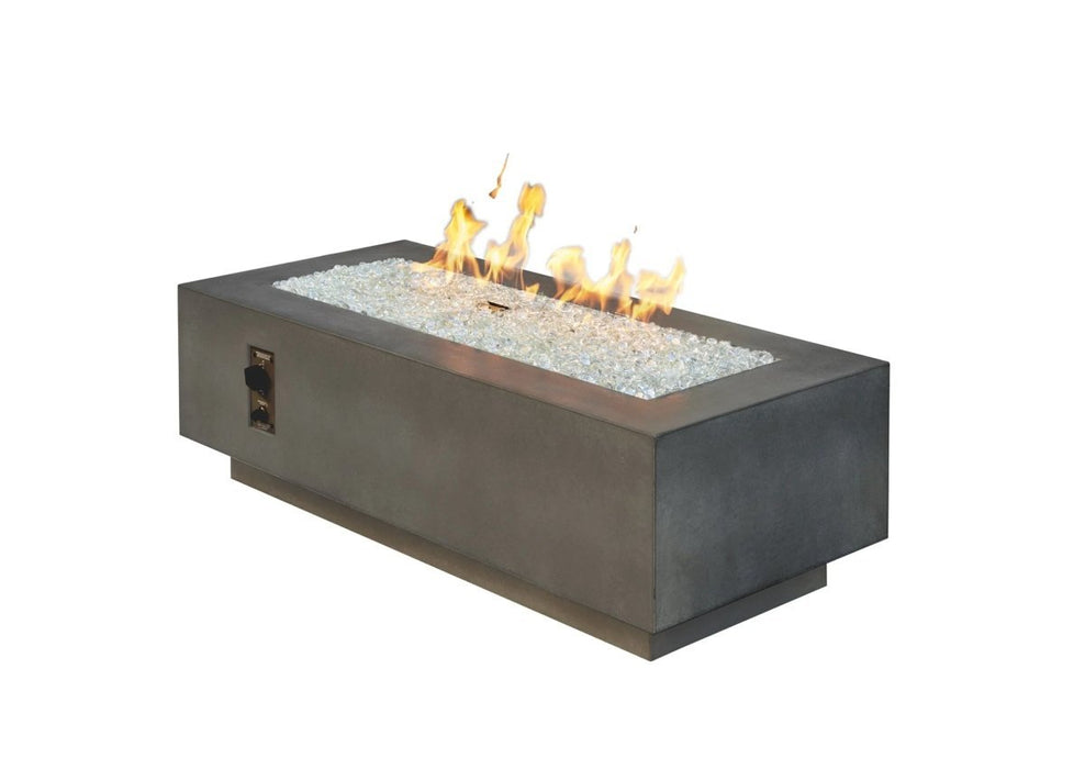 Outdoor Greatroom Company Cove 54-Inch Linear Propane Gas Fire Pit Table with 42-Inch Crystal Fire Burner - Natural Grey - CV-54 - Stono Outdoor Living Co