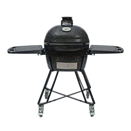 Primo All-In-One Oval XL 400 Ceramic Kamado Grill With Cradle, Side Shelves, And Stainless Steel Grates - PGCXLC - Stono Outdoor Living Co