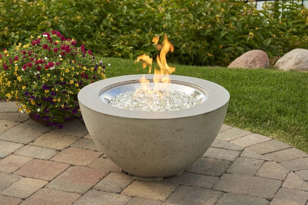 Outdoor Greatroom Company Cove 29-Inch Round Propane Gas Fire Pit Bowl with 20-Inch Crystal Fire Burner - Natural Grey - CV-20 - Stono Outdoor Living Co